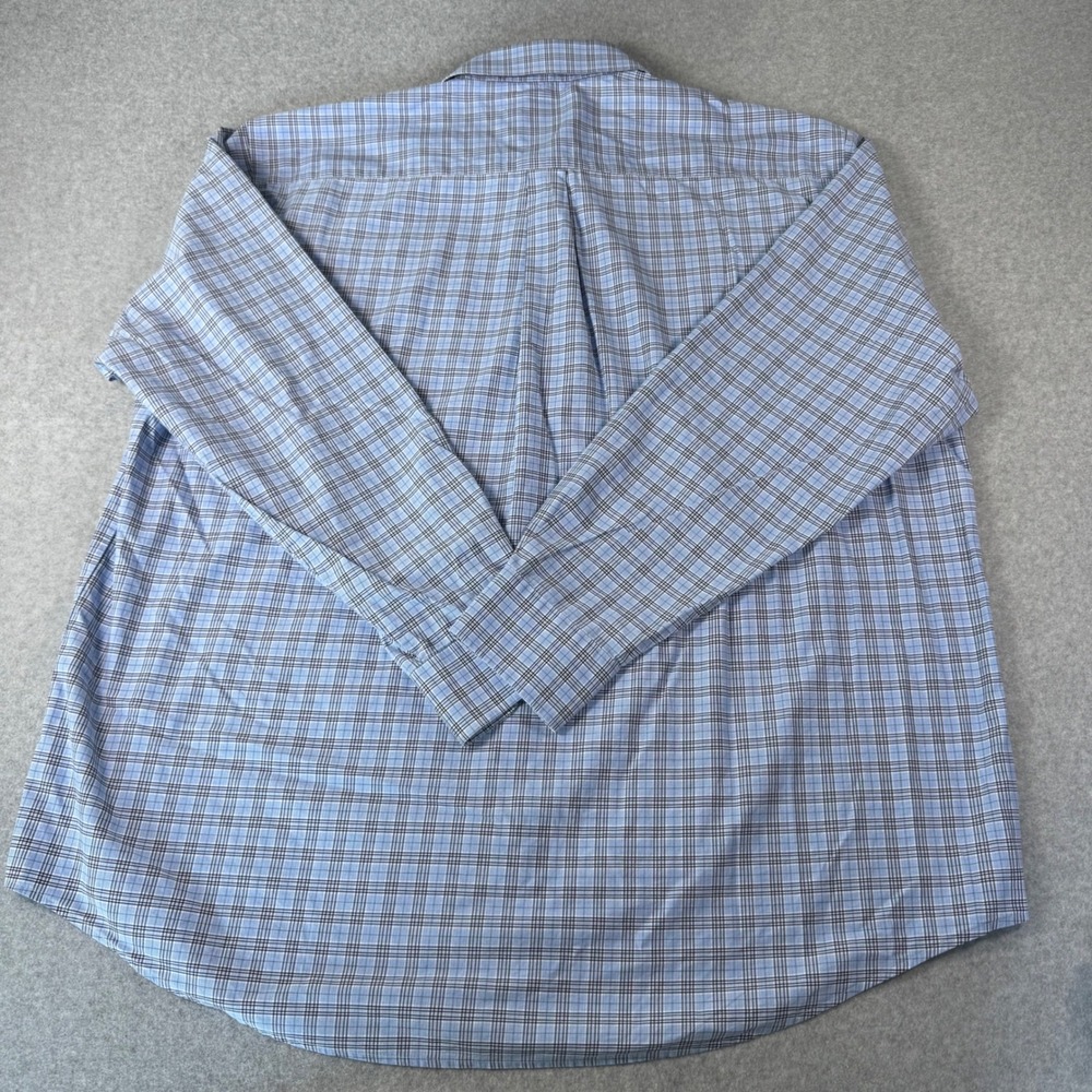 Peter Millar Button Down Shirt Men XXL Blue Grey Plaid Long Sleeve Good RN100308 - Picture 5 of 7